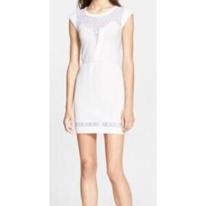 The Kooples‎ Lace Trim Crepe Sheath Dress Sz M
